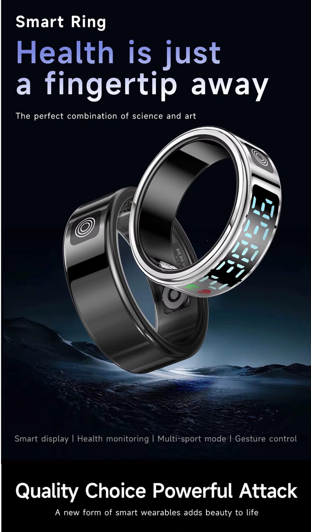 Orukka Caesar | Smart Fitness Rings with LCD Screen | Monitor Sleep