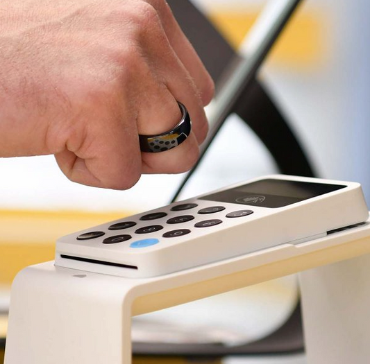 Anillo de pago Mastercard | Anillo inteligente para pagos sin contacto | Toca y listo | Negro